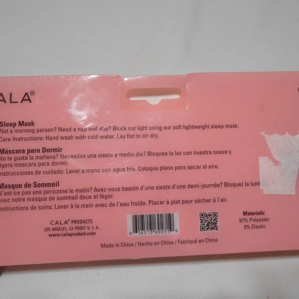 NEW CALA DO NOT DISTURB SILK PINK EYE SLEEP MASK SOFT LIGHTWEIGHT NIB 👩🎁💕